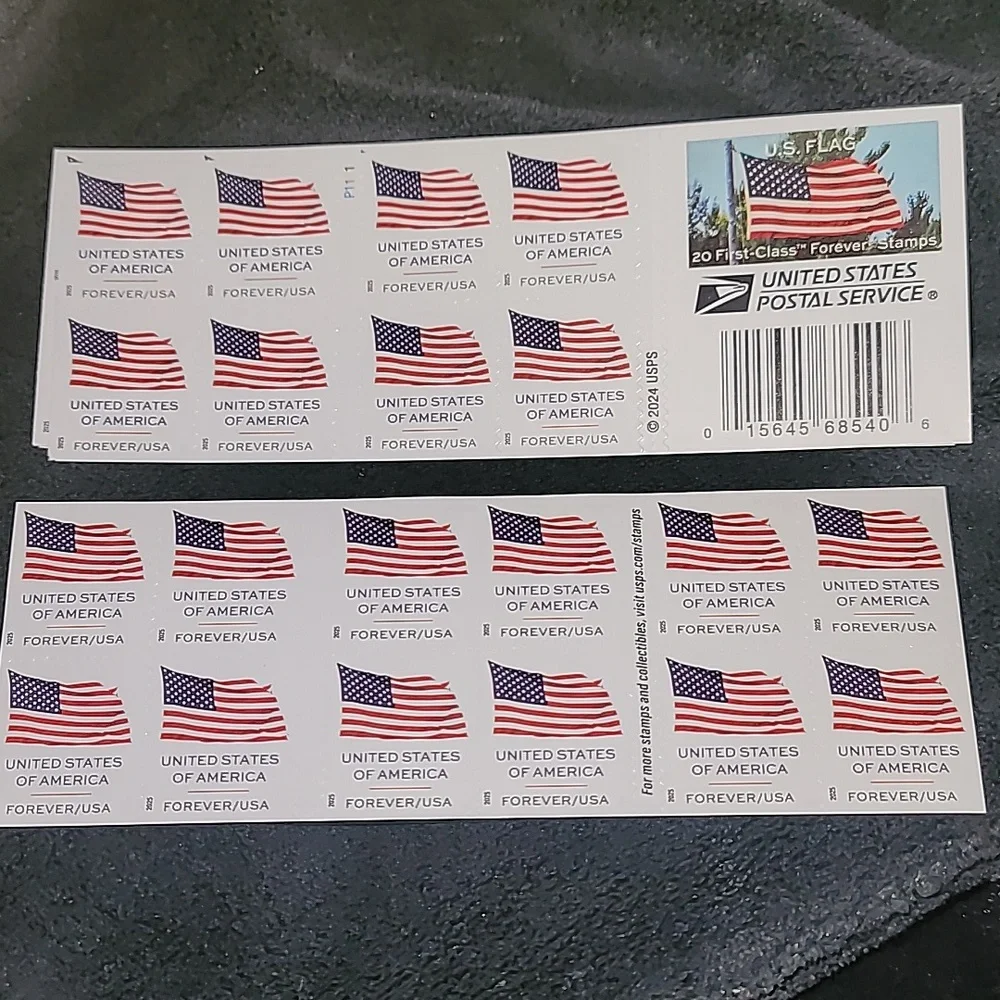 100 Forever Stamps 5‎ Sheets of 20 First Class USPS Stamps 2025 U.S. Flags